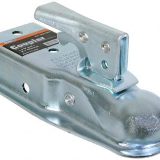 Straight Tongue Coupler - 1-7/8 Inch Ball, 2-1/2 Inch Channel, 200 Pound Tongue Weight, Zinc Plated