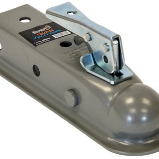 Straight Tongue Coupler - 2 Inch Ball, 2 Inch Channel, 350 Pound Tongue Weight, Primed Steel