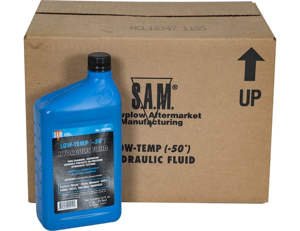 SAM Low-Temperature Blue Hydraulic Fluid (Full Case, Twelve 1 Quart Bottles)