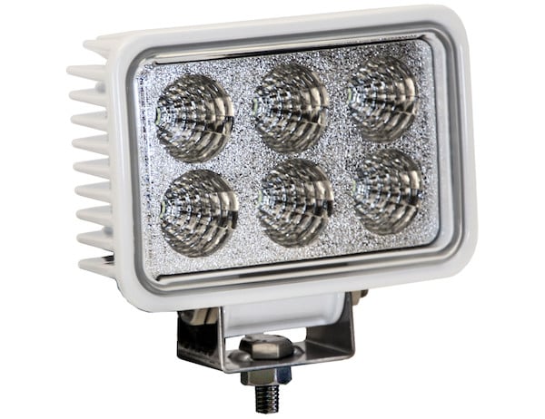 4 Inch by 6 Inch Rectangular LED Clear Spot Light With White Housing