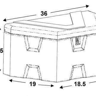 18x19x36 Inch Black Poly Trailer Tongue Truck Box