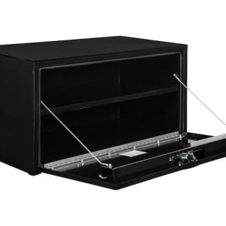 18x18x36 Inch Black Steel Underbody Truck Box with Built-In Shelf - 3-point Latch