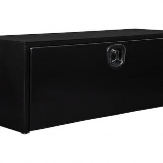 18x18x48 Inch Black Steel Underbody Truck Box with Built-In Shelf - 3-point Latch