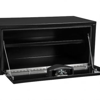 14x16x30 Inch Black Steel Underbody Truck Box with Built-In Shelf