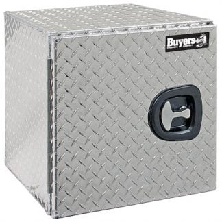 18x18x30 Inch Diamond Tread Aluminum Underbody Truck Box - Single Barn Door, Compression Latch