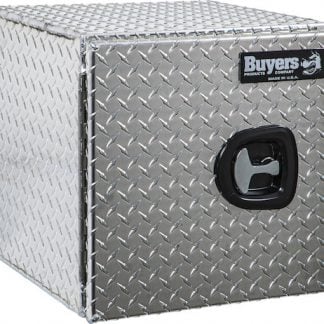 18x18x60 Inch Diamond Tread Aluminum Underbody Truck Box - Double Barn Door, 3-Point Compression Latch