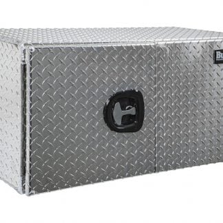 18x18x36 Inch Diamond Tread Aluminum Underbody Truck Box - Double Barn Door, 3-Point Compression Latch