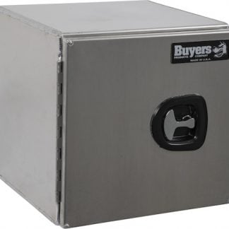 24x24x72 Inch Smooth Aluminum Underbody Truck Tool Box - Double Barn Door, 3-Point Compression Latch