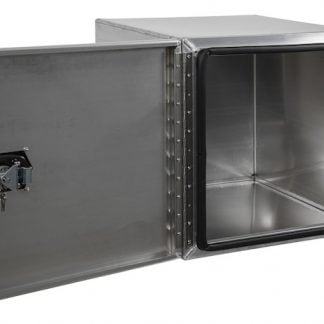 24x24x24 Inch Pro Series Smooth Aluminum Underbody Truck Box - Single Barn Door, Compression Latch