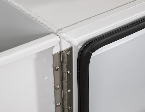 24x24x24 Inch Pro Series White Smooth Aluminum Underbody Truck Box- Single Barn Door, Compression Latch