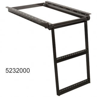 2-Rung Black Black Powder-Coated Retractable Truck Step