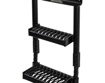 Black Powder Coated Cable Type Truck Step - 22H x 16W x 7D