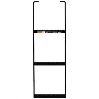 Black Powder Coated 3-Rung Steel Truck Step with Anti-Slip Step - 12.5 x 36 Inch