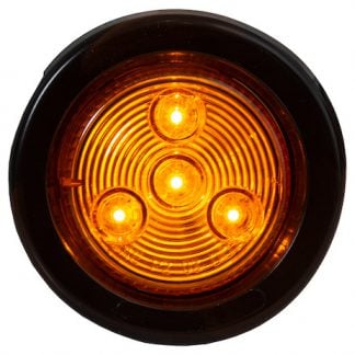 2 Inch Amber Round Marker/Clearance Light with 4 LEDs Kit (Includes Grommet)
