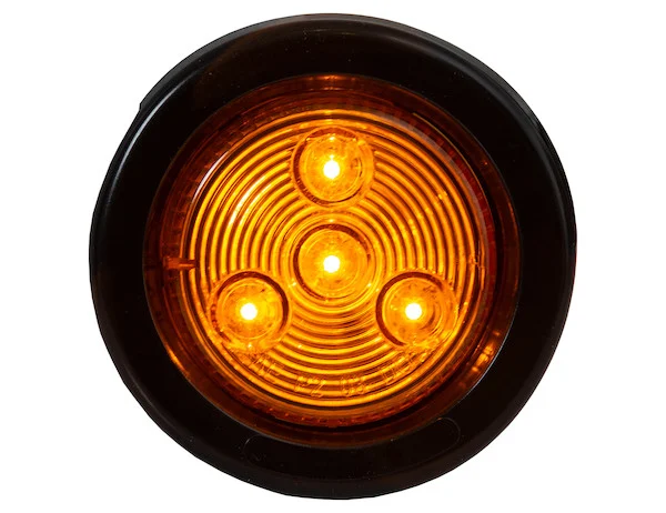 10-Pack 2-Inch Amber Round 4-LED Marker Lights With Grommet - For Truck, Trailer, RV (12-24V, IP67)