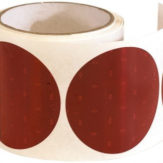 3 Inch Red Round DOT Stick-On Reflectors - 100 Per Roll