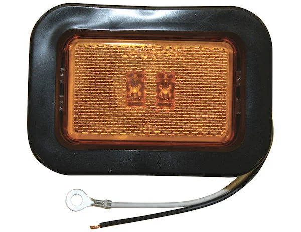 3.125 Inch Amber Rectangular Marker/Clearance Light With Reflex Kit With 2 LED
