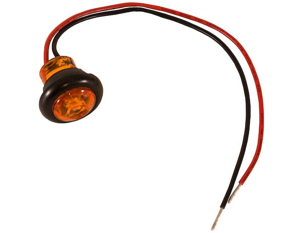 .75 Inch Round Marker Clearance Lights - 1 Amber LED with Stripped Leads