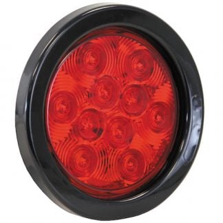 4 Inch Red Round Stop/Turn/Tail Light With 10 LEDs Kit (PL-3 Connection, Includes Grommet and Plug)