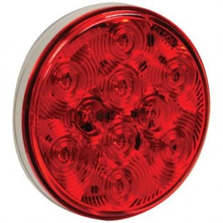 4 Inch Red Round Stop/Turn/Tail Light With 10 LED With AMP-Style Connection