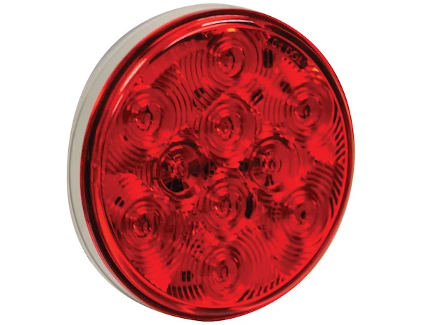 QTY 8 RED 4 INCH 12 LED LIGHT ROUND STOP TURN TAIL TRUCK MOUNTING GROMMET