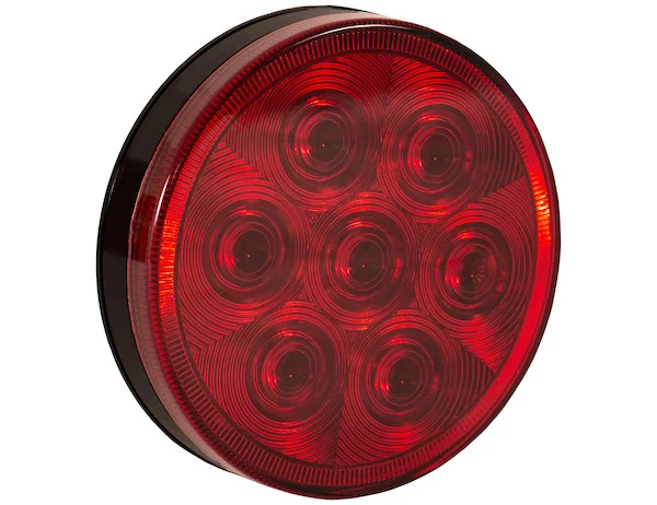 4 Inch Red Round Stop/Turn/Tail Light With 7 LEDs Kit - Includes Plug and Grommet
