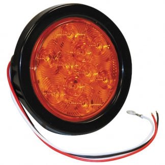 4 Inch Amber Round Turn Signal Light Kit with 10 LEDs (PL-3 Connection, Light Only)