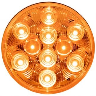 4 Inch Amber Round Turn Signal Light Kit with 10 LEDs (PL-3 Connection, Light Only)