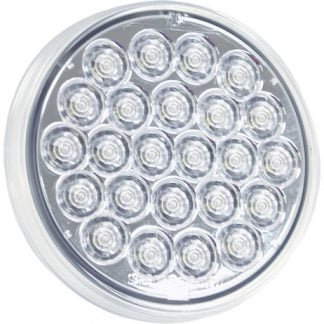 4 Inch Clear Round Backup Light Kit With 24 LEDs (PL-2 Connection, Includes Grommet and Plug)