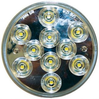 4 Inch Clear Round Backup Light Kit With 10 LEDs (PL-2 Connection, Includes Grommet and Plug)