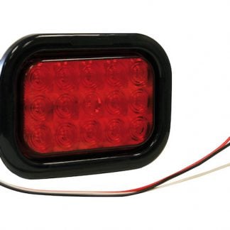 5.375 Inch Red Rectangular Stop/Turn/Tail Light Kit with 15 LEDs (PL-3 Connection, Includes Grommet and Plug)