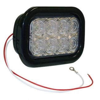 5.3 Inch Clear Rectangular Backup Light Kit with 32 LEDs (PL-2 Connection, Includes Grommet and Plug)