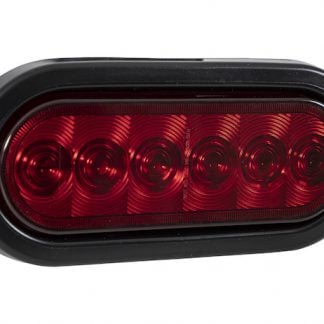 6 Inch Red Oval Stop/Turn/Tail Light With 6 LEDs Kit - Includes Grommet and Plug