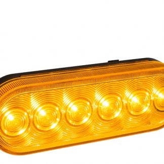 Amber 6 Inch Oval Stop/Turn/Tail Light With 6 LEDs