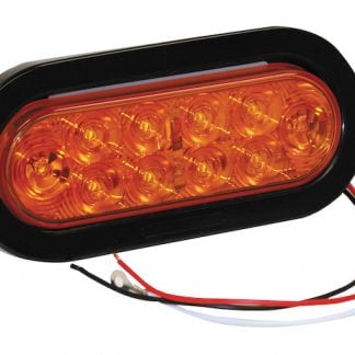 6 Inch Amber Oval Turn Signal Light Kit with 10 LEDs (PL-3 Connection, Includes Grommet and Plug)