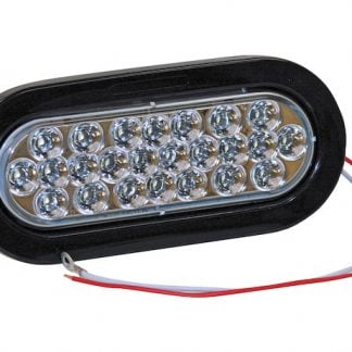 6 Inch Clear Oval Backup Light Kit with 24 LEDs (PL-2 Connection, Includes Grommet and Plug)