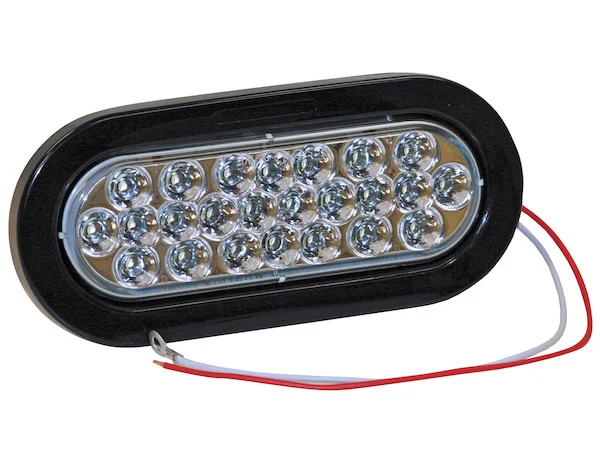 6 Inch Clear Oval Backup Light Kit with 24 LEDs (PL-2 Connection, Includes Grommet and Plug)