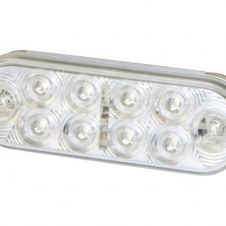 6 Inch Clear Oval Interior Dome Light With 10 LED and White Housing