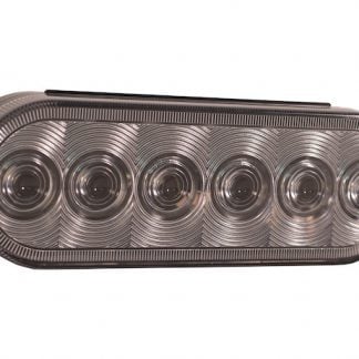 6 Inch Clear Oval Backup Light Kit with 6 LEDs (PL-2 Connection, Includes Grommet and Plug)