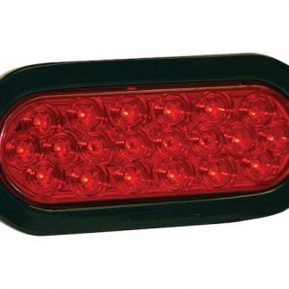 6 Inch Red Oval Stop/Turn/Tail Light with 20 LEDs Kit (PL-3 Connection, Includes Grommet and Plug)