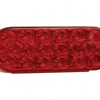 6 Inch Red Oval Stop/Turn/Tail Light With 20 LEDs (PL-3 Connection) - Bulk