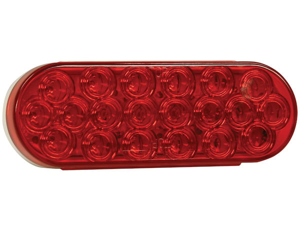 6 Inch Red Oval Stop/Turn/Tail Light With 20 LEDs (PL-3 Connection) - Bulk