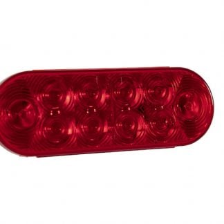 6 Inch Red Oval Stop/Turn/Tail Light With 10 LEDs (PL-3 Connection) - Bulk