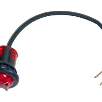 .75 Inch Round Marker Clearance Lights - 1 LED Red With Stripped Leads