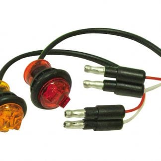 .75 Inch Round Marker Clearance Lights - 1 LED Amber With Male Bullets