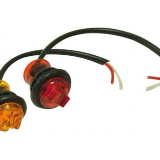 .75 Inch Round Marker Clearance Lights - 1 LED Amber With Stripped Leads