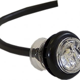 .75 Inch Round Marker Clearance Lights - 1 LED Clear With Stripped Leads