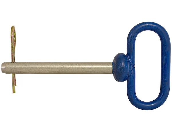 Blue Poly-Coated Handle on Steel Hitch Pin - 1/2 x 4 Inch Usable Length