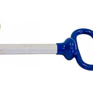 Blue Poly-Coated Handle on Steel Hitch Pin - 5/8 x 4 Inch Usable Length