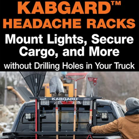 KabGard Heavy-Duty Steel Pickup Truck Headache Rack Bundle with Mounting Brackets for Extra Wide Toolbox, 71 Inches